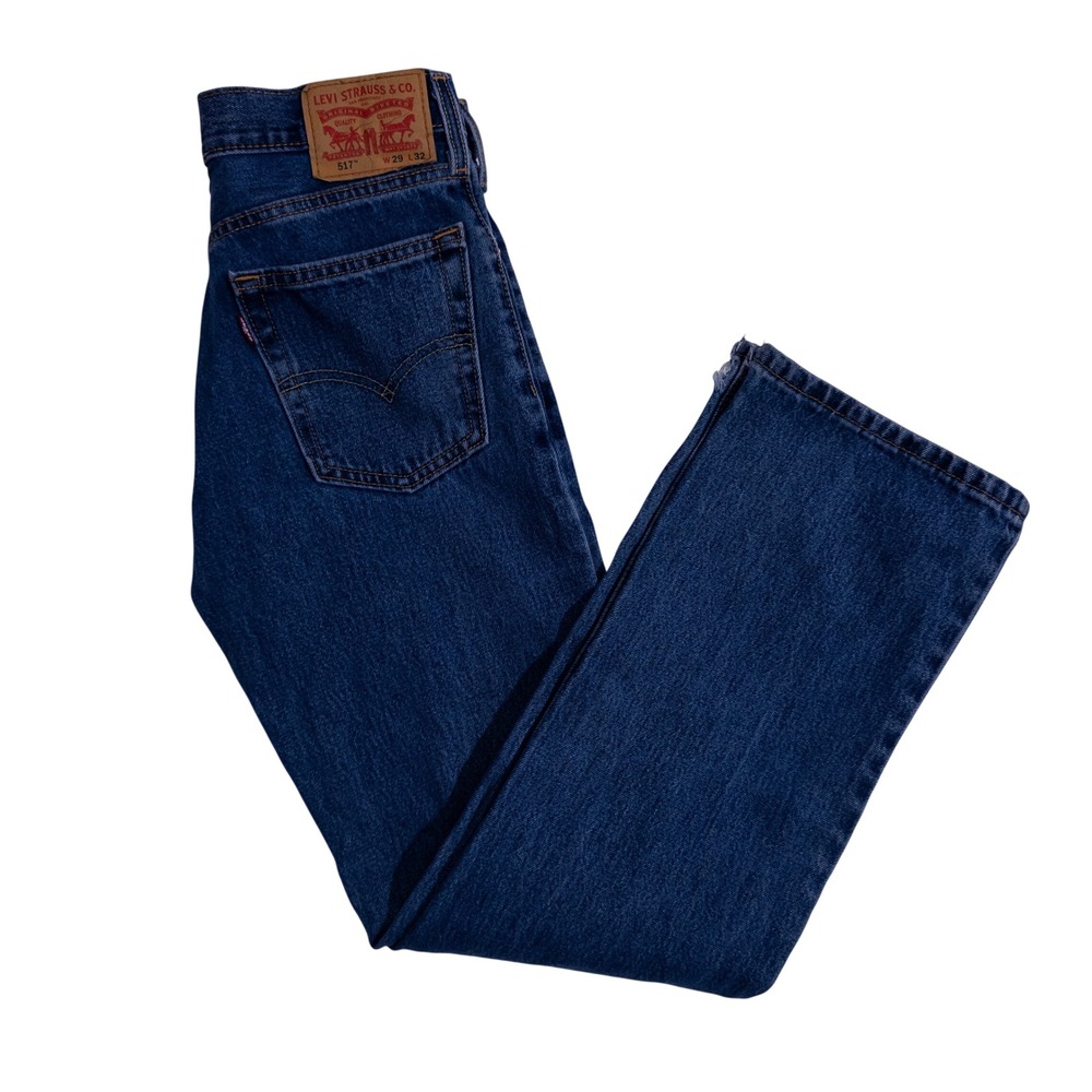 Levis 517 Bootcut Jeans Mens 29x32 Dark Wash Blue Denim Pants 517-0217